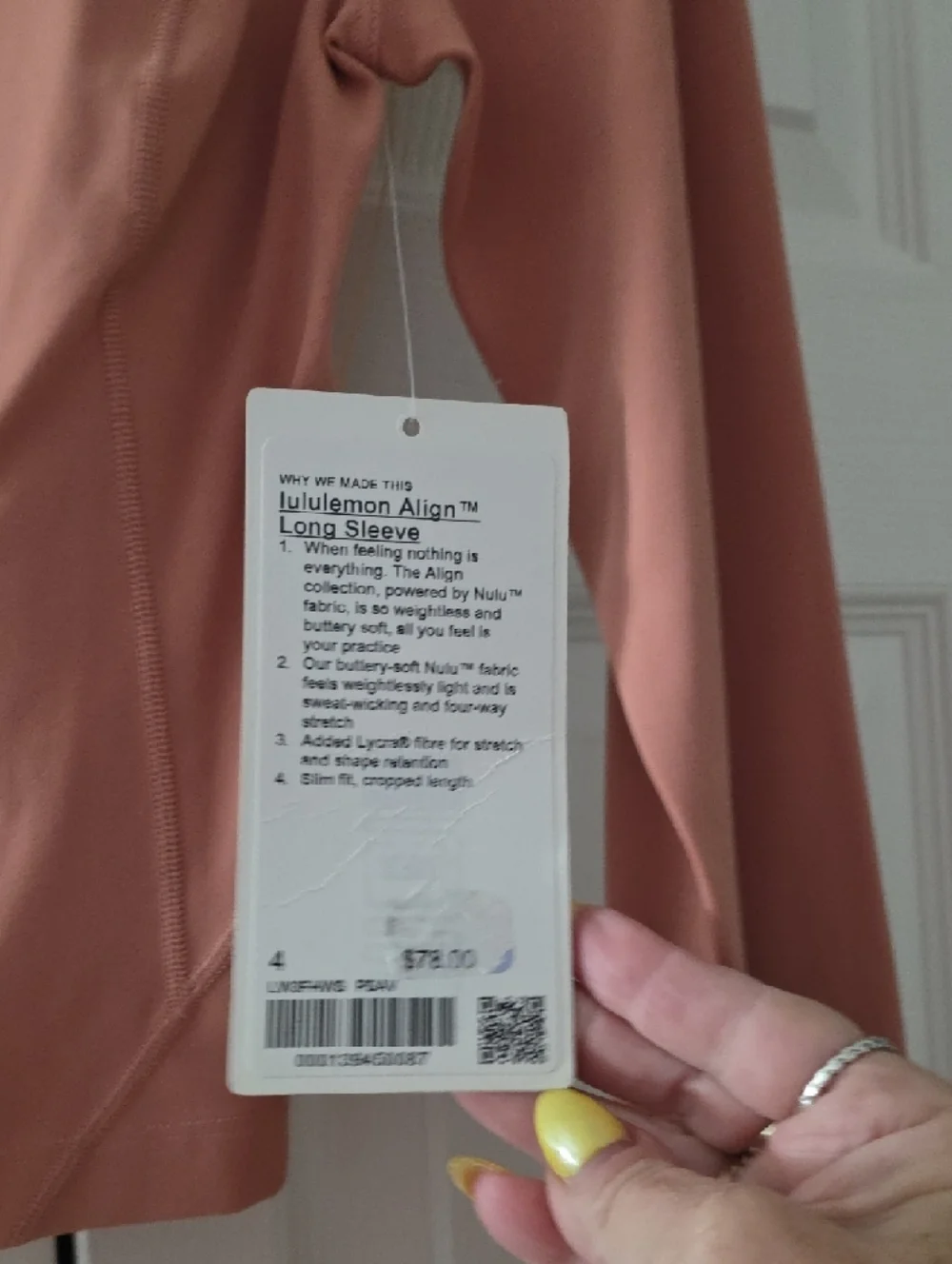 lululemon athletica V-Neck Long Sleeve Crop Top - Dusty Rose Blush - Picture 3 of 11